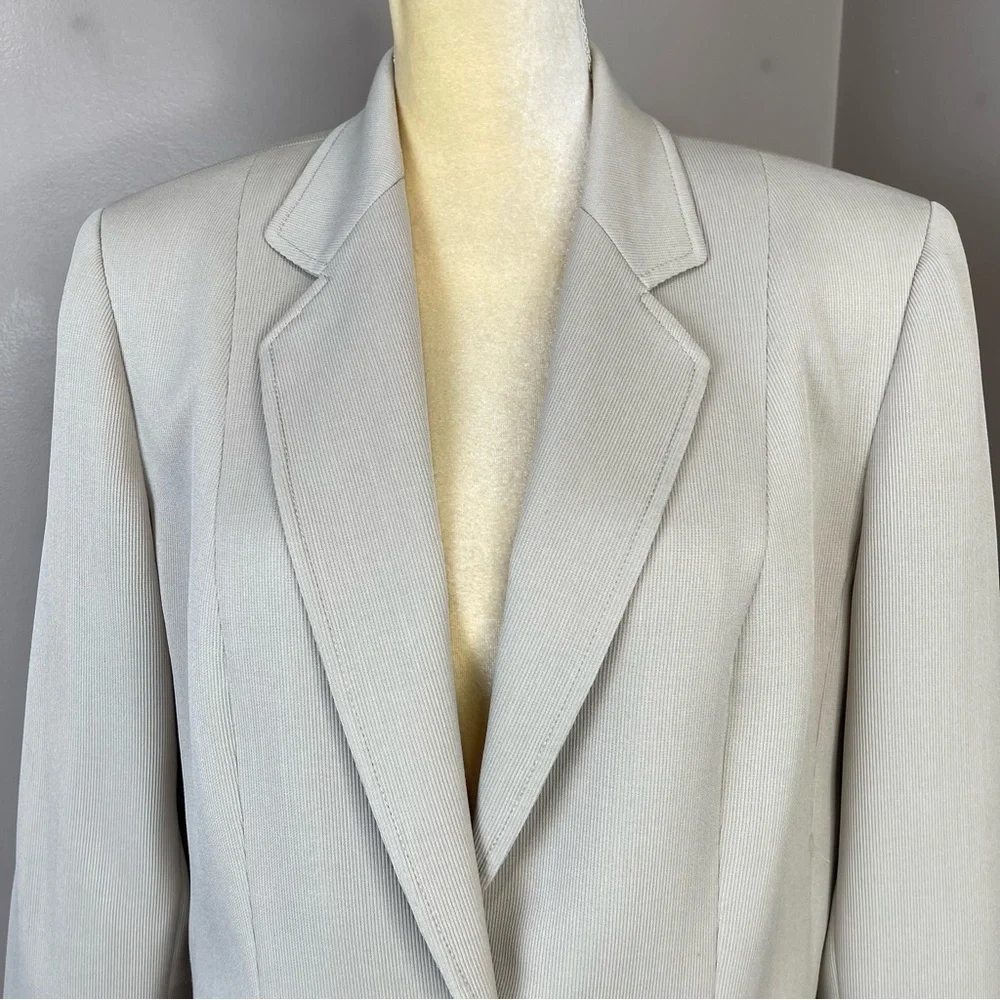 Vintage Evan Picone Blazer Sz 14 One Button Front Beige color - Picture 4 of 16